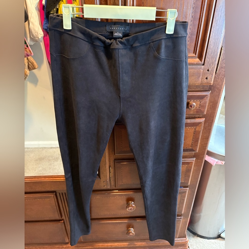 Sanctuary Black Suede Pants size L